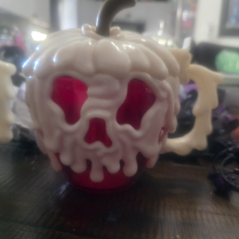 Cream and Red Skull Mug